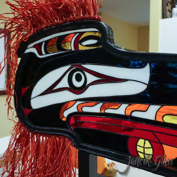 Stained glass raven mask