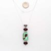 Chocolate Chip Mint Colored Glass Bead Pendant Sterling Silver Necklace