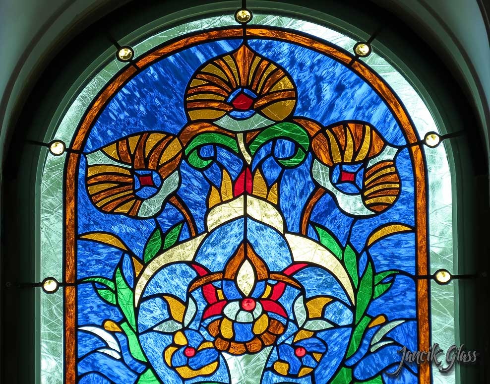 Residential stained glass window detail